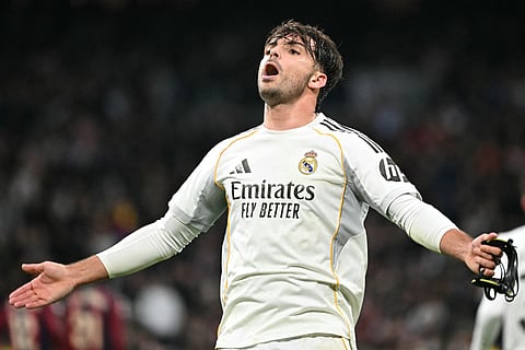 Real Madrid's Spanish defender #17 Raul Asencio