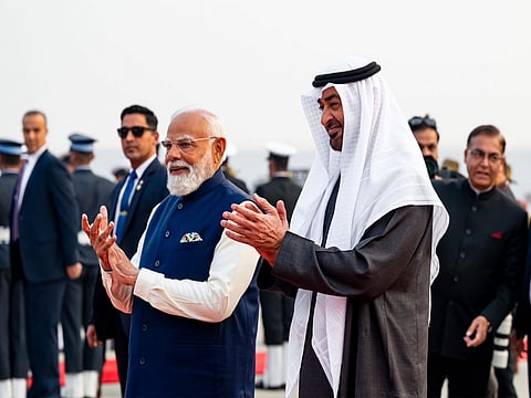 President Sheikh Mohamed bin Zayed Al Nahyan with Prime Minister Narendra Modi