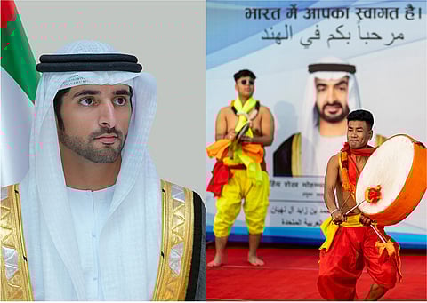 Sheikh Hamdan shared IG story of UAE President, Indian PM watching the performance in New Delhi.