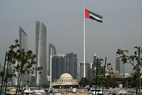 The UAE flag flutters in Abu Dhabi. Photo taken on January 23, 2026.