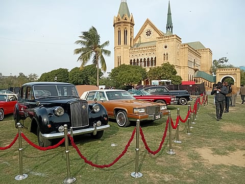 Classic cars on display at the Antique Cars Museum hosted its 4th Annual Show at the historic Frere Hal in Karachi