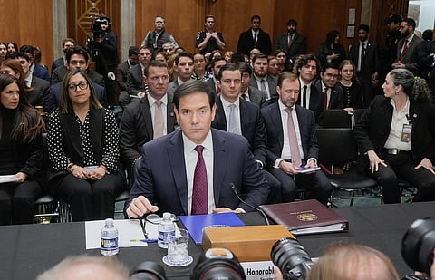 Secretary of State Marco Rubio appears before the Senate Foreign Relations Committee, on Capitol Hill, Wednesday, Jan. 28, 2026, in Washington.