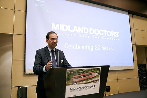 Dr Yousuf Iftikhar, Chairman Midland Doctors, speaking at an event in Dubai.