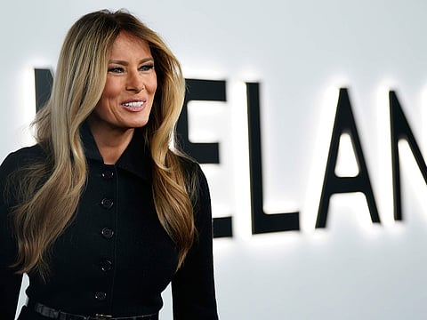 First Lady Melania Trump arrives for the premiere of her movie "Melania" at The John F. Kennedy Memorial Center For The Performing Arts, Thursday, Jan. 29, 2026, in Washington.