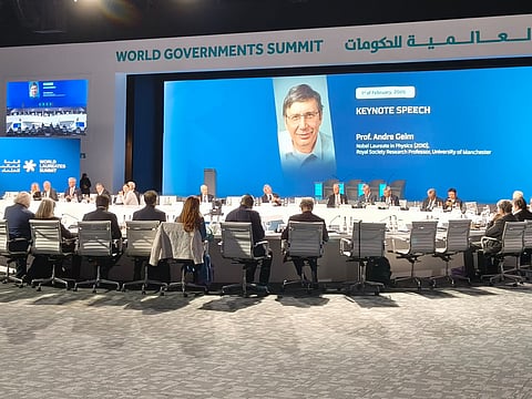 Scientists, Nobel Prize laureates and global policymakers attend the opening of the World Laureates Summit in Dubai. The event brings together more than 150 leading researchers and award winners to discuss the future of science and innovation.