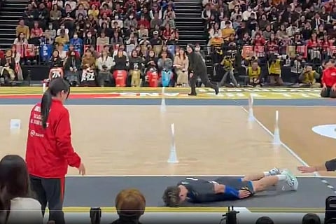 Watch: Japanese volleyball player's sliding apology to female judge