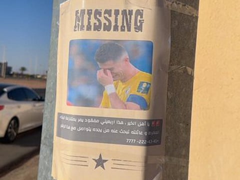 Missing poster of Cristiano Ronaldo in Saudi Arabia goes viral