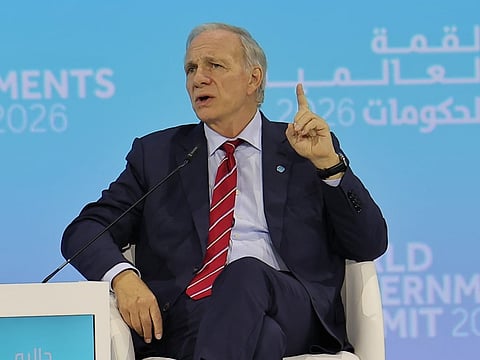 Ray Dalio, Founder, Bridgewater Associates and Dalio Family Office during a session “Decisions That Shape Future Governments” at the World Government Summit.
