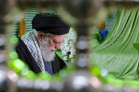 Khamenei prays at the grave of the late revolutionary founder Ayatollah Khomeini, commemorating 47th anniversary of his return from exile during 1979 Islamic Revolution, just outside Tehran, on January 31, 2026.