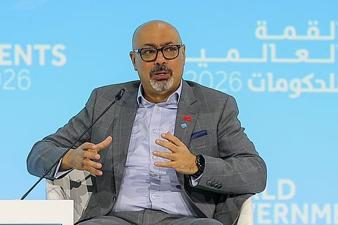 Hatem Dowidar, Group CEO of e&, speaks at the World Government Summit in Dubai, where he said consumers should not expect 6G-enabled smartphones before 2030.