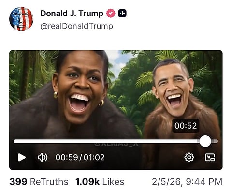 Video shared on Truth Social triggers rare White House retreat and deletion.