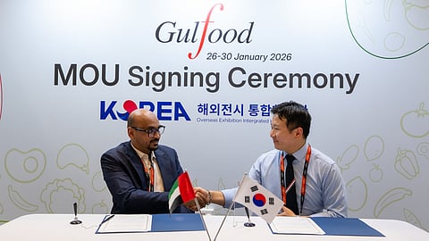 Yassir A. Salih, Director Manager of ORK Trading, and Jason Cho, Overseas Sales Manager of Ivenet signed a memorandum of understanding at Gulfood 2026