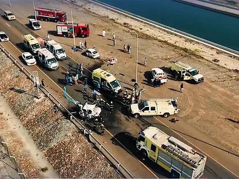 The crash occurred earlier in the day, prompting an emergency response from rescue and medical teams.