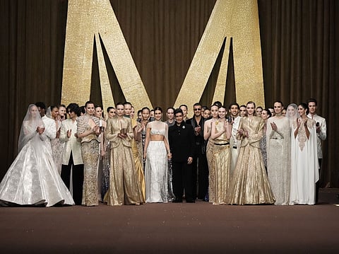 Manish Malhotra and Kriti Sanon at the Dubai Fashion Week