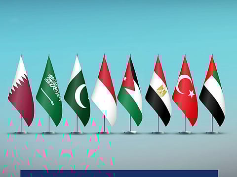 Foreign ministers of UAE, Turkey, Egypt, Jordan, Indonesia, Pakistan, Saudi Arabia, and Qatar call for international action against Israeli policies