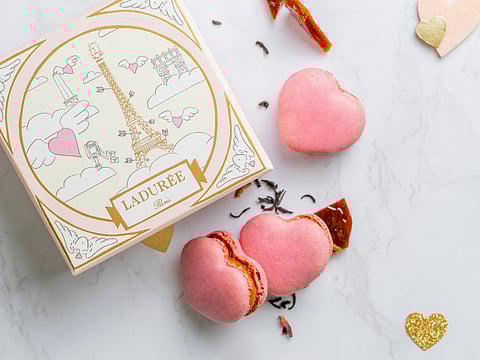 Ladurée turns Valentine’s gifting into a winning affair with Paris flights hidden inside every macaron box