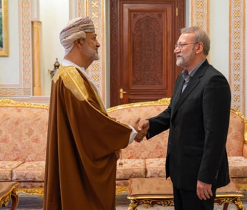 Ali Larijani, head of the Supreme National Security Council, met Sultan Haitham bin Tariq in Muscat on Tuesday.
