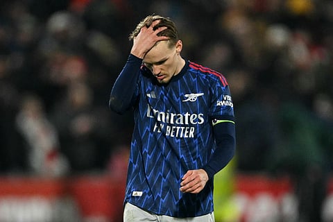 Martin Odegaard reacts after draw to Brentford