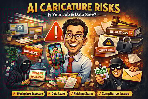 Image by ChatGPT: Fun at first glance, but risky behind the scenes — AI caricatures can expose your professional life.
