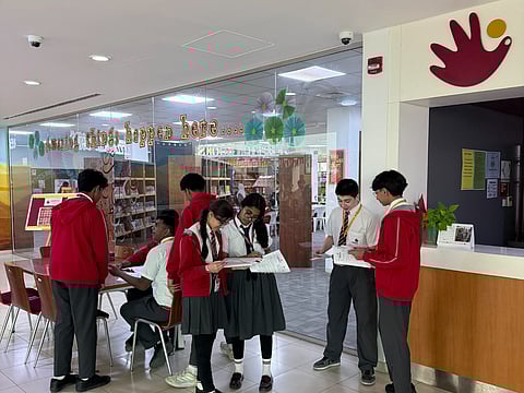 Students at Credence High School, Dubai.