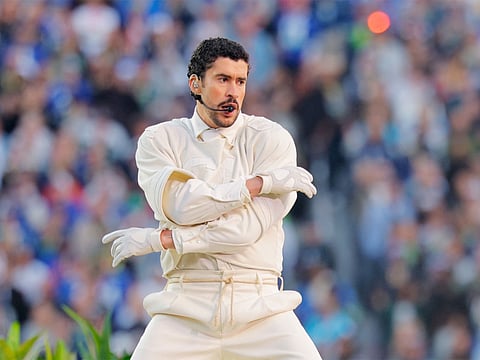 Bad Bunny performing at the 2026 Super Bowl Half-time show