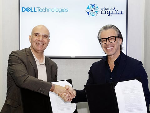 From Left: Walid Yehia, Managing Director - South Gulf of Dell Technologies and Tarek Jundi, CEO of Ankabut after signing the MoU.