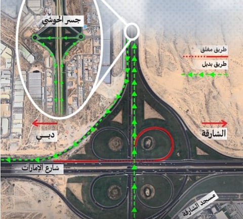 Sharjah weekend road closure announced for Emirates Road link works