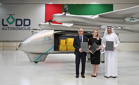 Rashid Al Manai, CEO of LODD, and Bachi Spiga, VP Network Operations Middle East & North Africa, DHL Express at LODD Autonomous' facility in Abu Dhabi.
