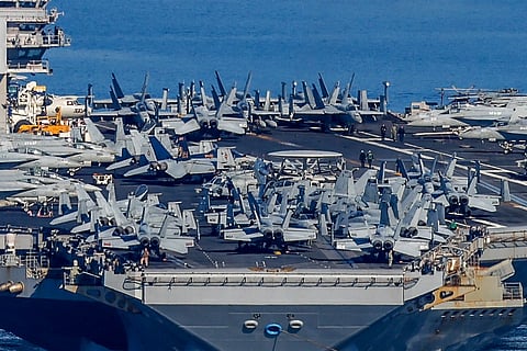 The US Navy aircraft carrier USS Gerald R. Ford.
