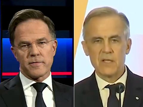 TWO MARKS: On Monday, Nato Secretary General Mark Rutte (left) and Canadian Prime Minister Mark Carney endorsed US President Donald Trump's military operation against Iran, dubbed "Operation Epic Fury."