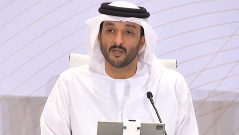 UAE Minister of Economy at a media briefing addressing ware-related concerns on Tuesday, March 3.
