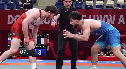 Watch: Russian wrestler pulls off insane ‘Flying Squirrel’ move to steal victory