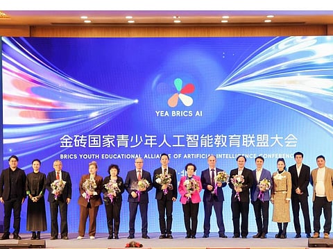 Representatives from BRICS countries witness the launch of the alliance.