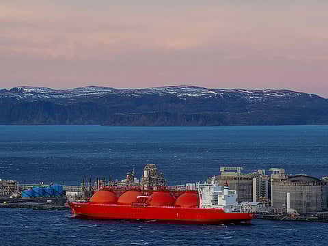 File photo: A LNG ship is pictured at the island Melkoya where Norwegian energy giant Equinor has built a facility for receiving and processing natural gas from the Snøhvit field in the Barents Sea.