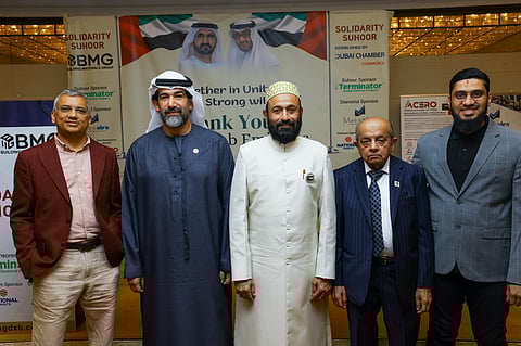 From left to right: Suresh Kumar, Hassan Ali Al Nuwais, Dr. Mustafa Saasa, Muhammad Arif Chara, and Zaid Kapadia