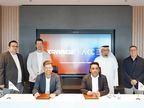 From Left to Right: Ahmed Alkoky -Partner Enlightened Minds Investments, Jake Shephard- Co -Founder Xrange, MG Keyser — Co-Founder, XRange, Amit Kaushal – Chairman, Akcel Holding, Sultan Al Hosani - Chairman, Chairman of International Business and Investment Union London, and Timur Kudratov- Co-Founder Enlightened Mind.