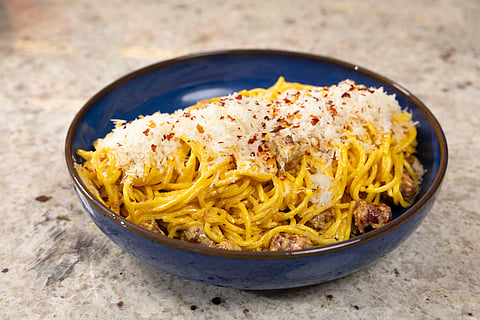 Ramadan Bites & Delights: Spaghetti gets a sujuk and saffron lift