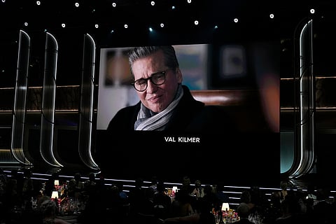 An image of Val Kilmer is seen during the in memoriam during the 32nd Annual Actor Awards on Sunday, March 1, 2026, at the Shrine Auditorium and Expo Hall in Los Angeles. (AP Photo/Chris Pizzello)