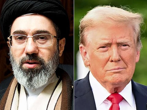In a written statement to mark Nowruz, the Persian New Year, Mojtaba Khamenei (left) said Iranians have "dealt him (the enemy) a dizzying blow so that he now starts uttering contradictory words and nonsense." US President Donald Trump (right), meanwhile, said the US was "getting very close to meeting our objectives as we consider winding down our great Military efforts in the Middle East."