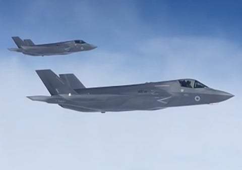 Royal Air Force F-35 Lightning stealth fighter jets.