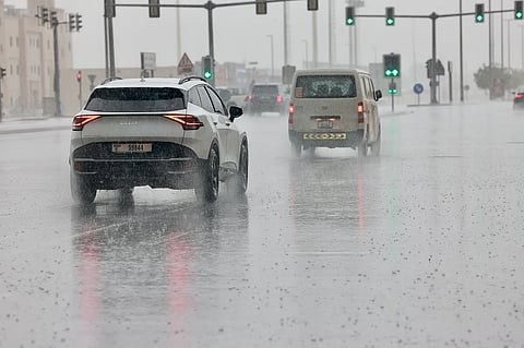 Rainy weather in Al Jaddaf-Dubai.