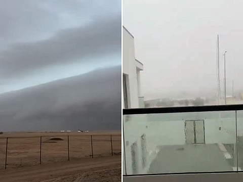 Thunder and lightning sounds were heard in Abu Dhabi.