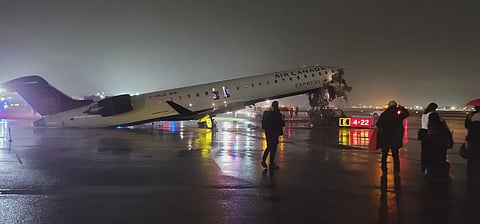 Air Canada Express plane collides with fire truck at New York airport, firefighters injured