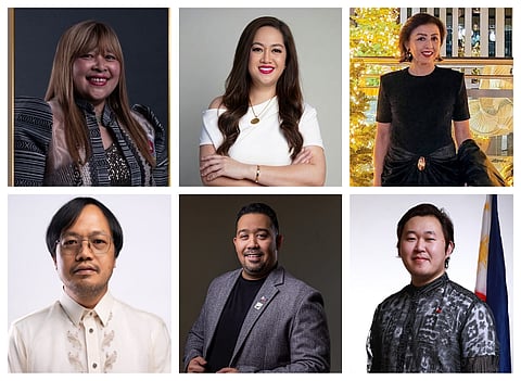 Clockwise from top: Evelyn Bing Horillo, Josie Conlu, Ditas German, Ericson Reyes, Michael Da Costa, and Woderick Pareja