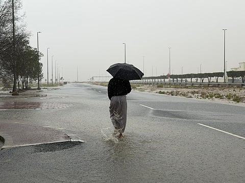 Cloudy weather with heavy of rain in Abu Dhabi