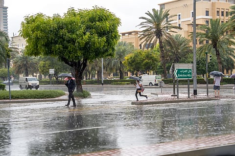 Skyline in Al Barsha area, to delivery drivers taking some much-needed shade and heavy rains causing floods in the area.