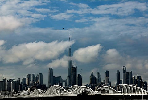 Cloud cover over Dubai skyline