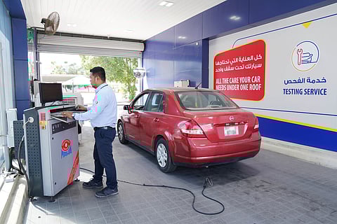 A vehicle testing and registration centre in Dubai.
