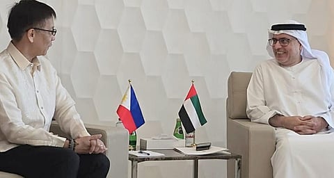 From left to right: Hans Cacdac, secretary of the Philippine Department of Migrant Workers and Dr. Abdulrahman Abdulmannan Al Awar, Minister of Human Resources and Emiratisation