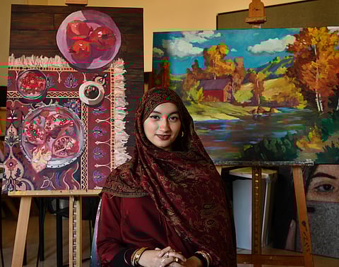 19-year-old Abibi uses painting to highlight everyday moments and cultural stories